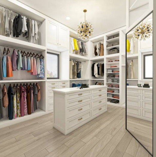 Neatly folded basic clothing items on a shelf