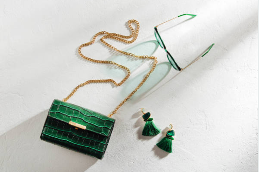 A single statement dress hanging on a rack